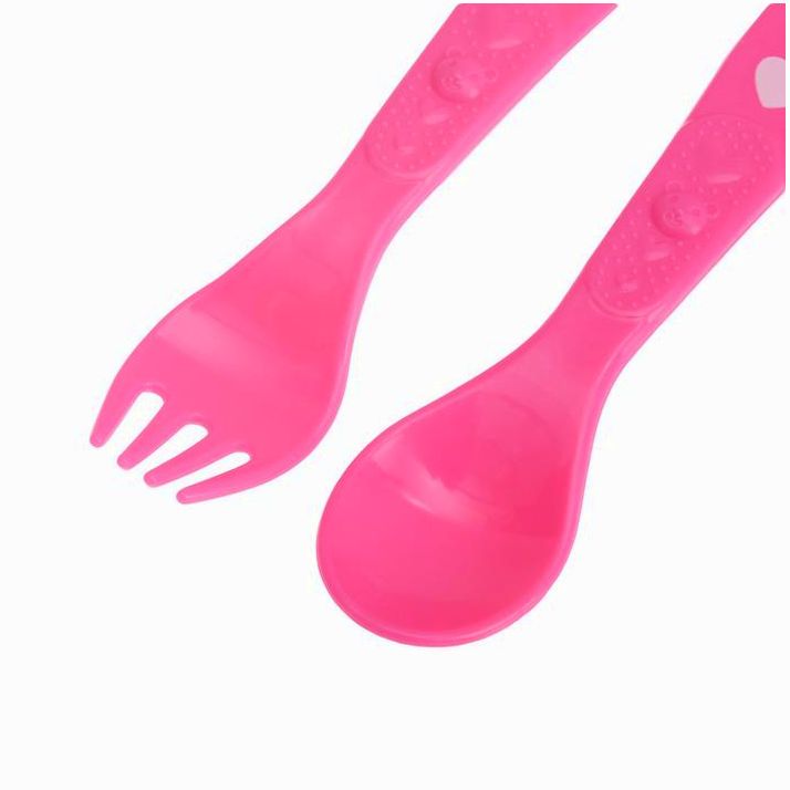 Картинка Столовые приборы «Совушка Лили», 2 пр: ложка и вилка, от 5 мес., цвет фуксия (№2618973) от магазина Мир детей Товары для Новорожденных