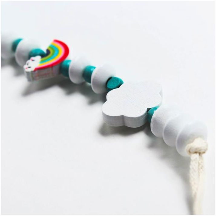 Картинка Держатель для соски - пустышки «Радуга», дерев., цвет бирюзовый (№4155499) от магазина Мир детей Товары для Новорожденных