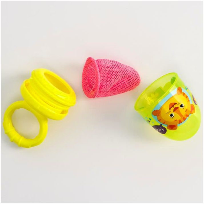 Картинка Ниблер с текстильной сеточкой «Чудо-ребёнок», цвет жёлтый, сетка - цвет МИКС (№1135386) от магазина Мир детей Товары для Новорожденных