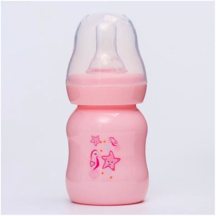 Бутылочка для кормления, классическое горло, 60 мл., от 0 мес., медленный поток, цвет розовый артикул анонс 4729888