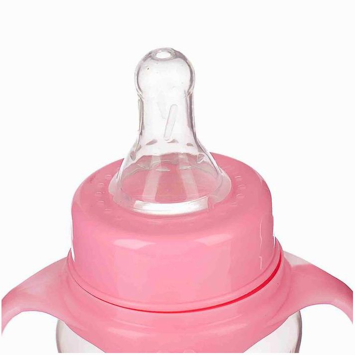 Картинка Бутылочка «Любимая доченька», клас горло, приталенная, с ручками, 150 мл, от 0 мес, цвет розовый (№2969859) от магазина Мир детей Товары для Новорожденных