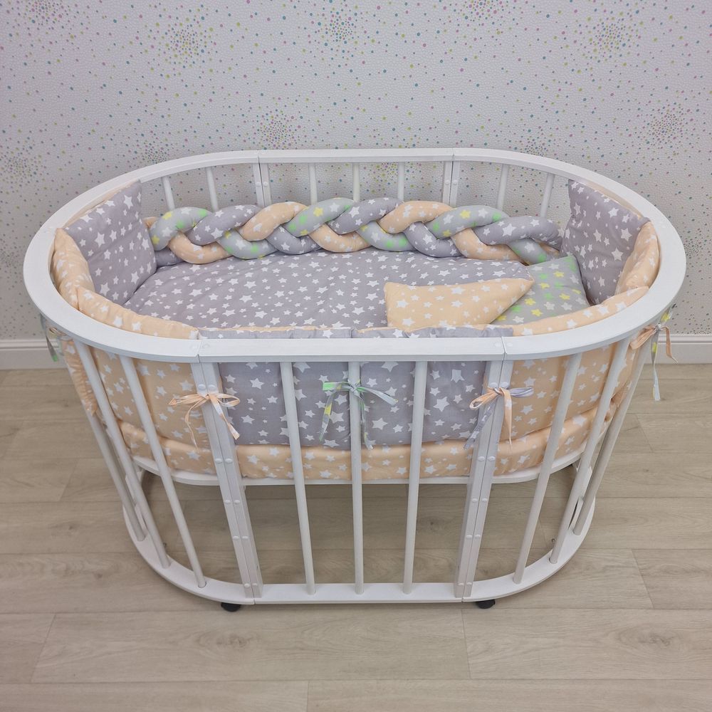 КПБ 14 пр (борт + пододеяльник + одеяло + наволочка + подушка + простынь (бязь) коса артикул анонс 1155-0-1бб_08