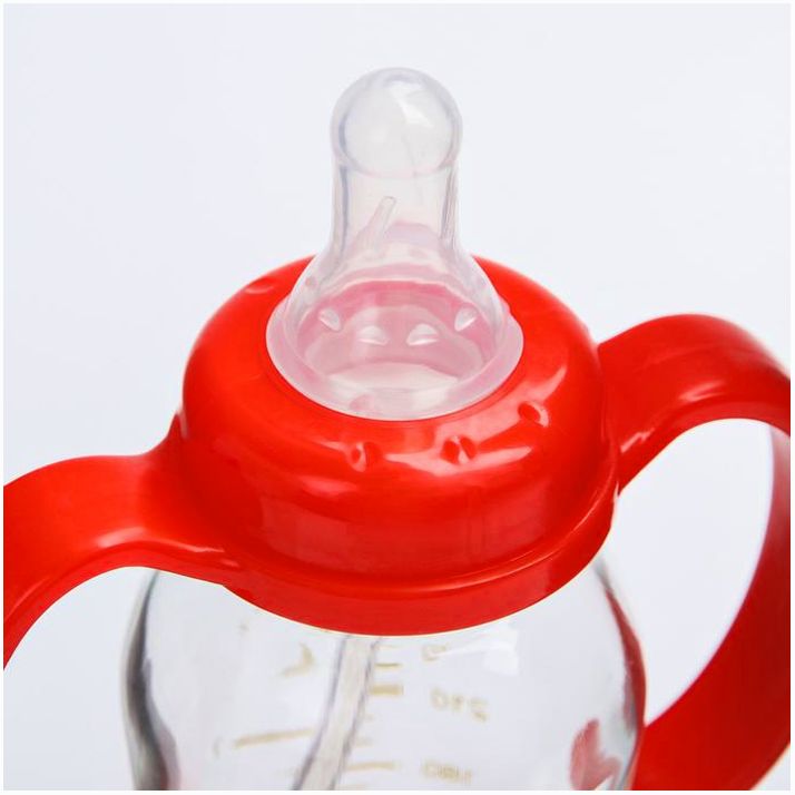 Картинка Бутылочка для кормления 250 мл., стекло, с ручками, цвет МИКС (№4477717) от магазина Мир детей Товары для Новорожденных