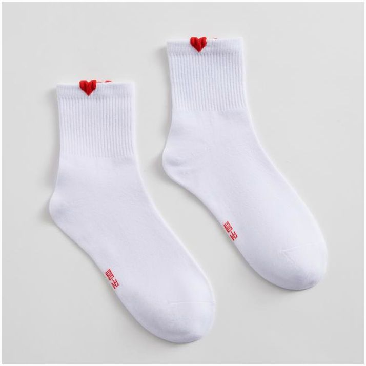Носки женские MINAKU «Сердечки», цвет белый, размер 36-39 (23-25 см) артикул анонс 5513468