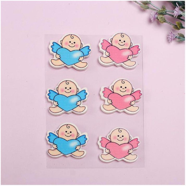 Наклейки декор дерево «Ангелочки», набор 6 шт. артикул анонс 1215249