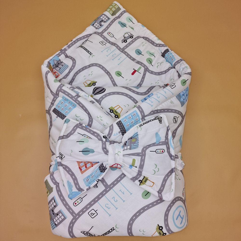 № 1872б-1-1_м Комплект на выписку 2 пр: одеяло+бант-подушка (бязь)