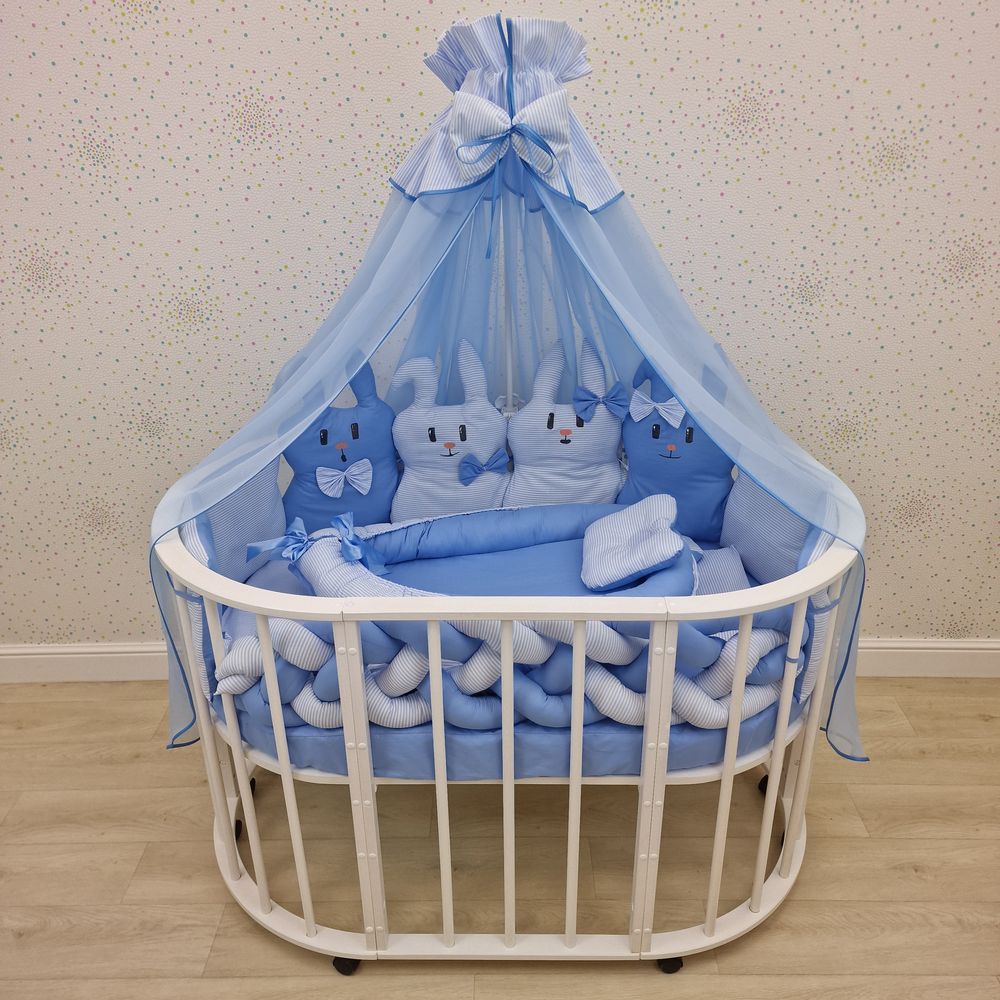 КПБ 17 пр (балдахин + борт + пододеяльник + одеяло + наволочка + 2подушки + простынь + гнездо (бязь) артикул анонс 1170-0-1_04