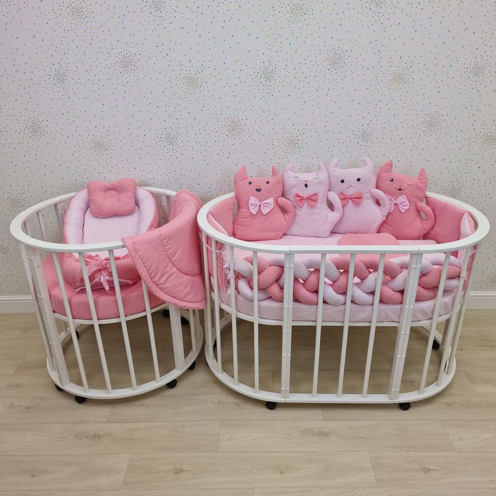 Картинка КПБ 18 пр (борт + пододеяльник + 2 одеяла + наволочка + 2 подуш + 2 прост + гнездо (бязь) (№1184-О-1бб) цвета в ассортименте от магазина Мир детей Товары для Новорожденных