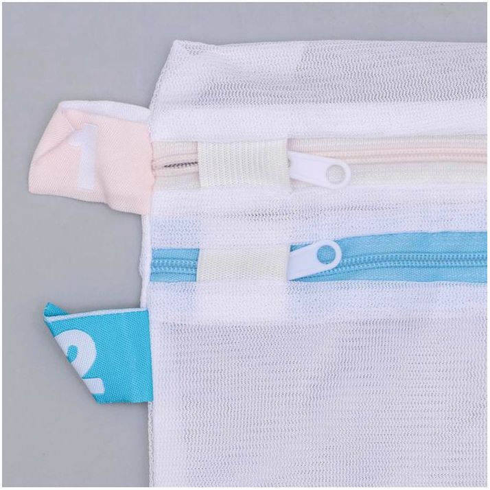 Картинка Мешок для стирки белья Доляна, 38?27 см, двойной, цвет белый (№4789973) от магазина Мир детей Товары для Новорожденных