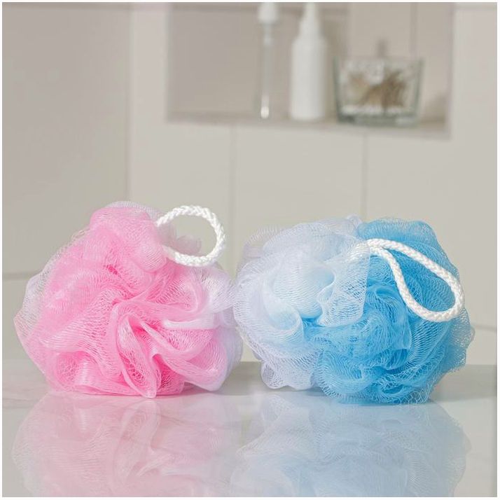 Картинка Мочалка для тела Доляна, двухцветная, 50 гр, цвет МИКС (№4428533) от магазина Мир детей Товары для Новорожденных