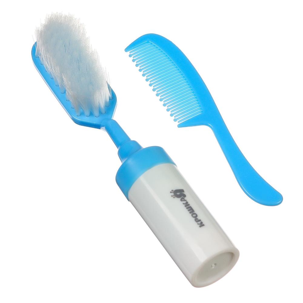 Картинка Набор расчесок с погремушкой «Малыш», 2 шт., цвет голубой, рисунок МИКС (№9844159) от магазина Мир детей Товары для Новорожденных