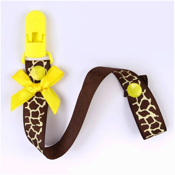 Держатель для соски - пустышки , ниблера «Жирафик» на ленте артикул анонс 2792846