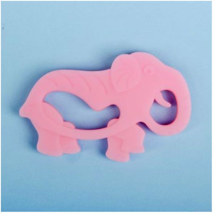 Прорезыватель силиконовый «Слон», цвет розовый артикул анонс 2272545