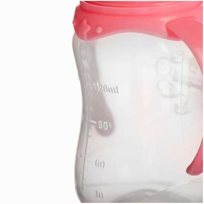 Картинка Бутылочка «Принцесса», классическое горло, приталенная, с ручками, 150 мл., от 0 мес., цвет розовый (№2969860) от магазина Мир детей Товары для Новорожденных