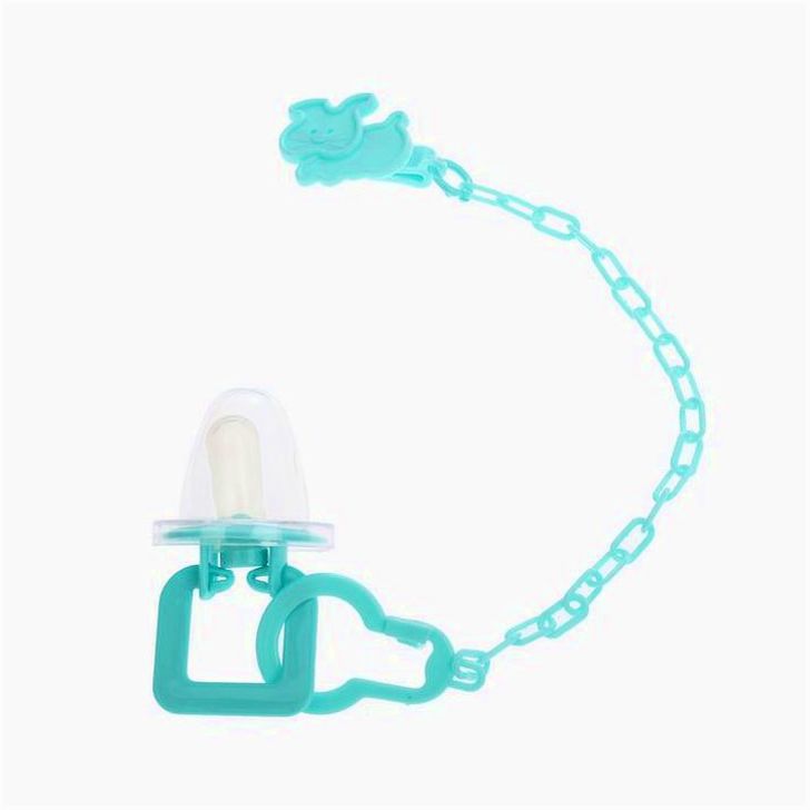 Пустышка силик классическая с держателем и колпачком, от 0 до 6 мес., цвет бирюзовый артикул анонс 2300156
