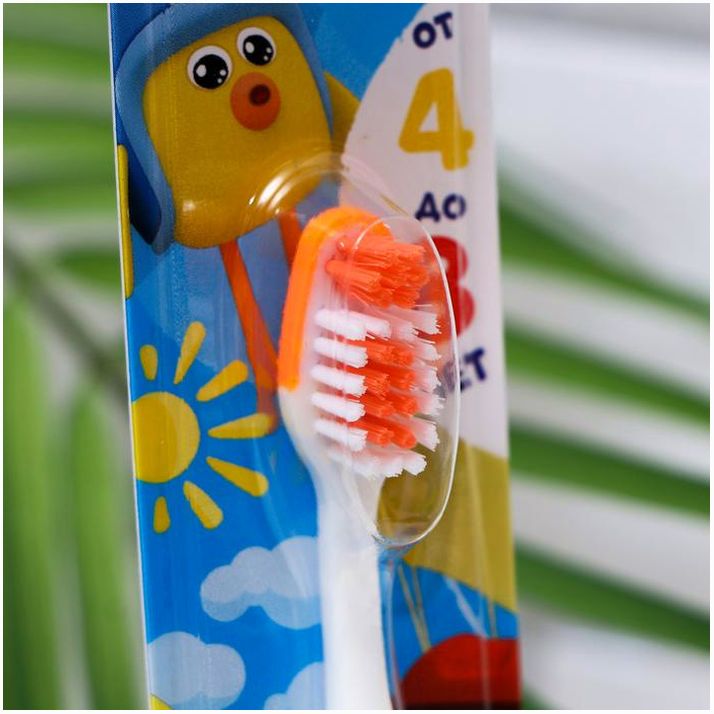 № 6970353 Зубная щётка детская Bambolina «МиМиМишки» мягкая, с подушечкой для чистки языка, 4-8 лет