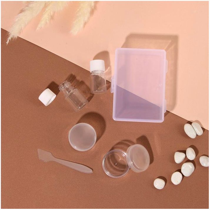 Набор для хранения, в футляре, 5 предметов, цвет белый/прозрачный артикул анонс 4421070