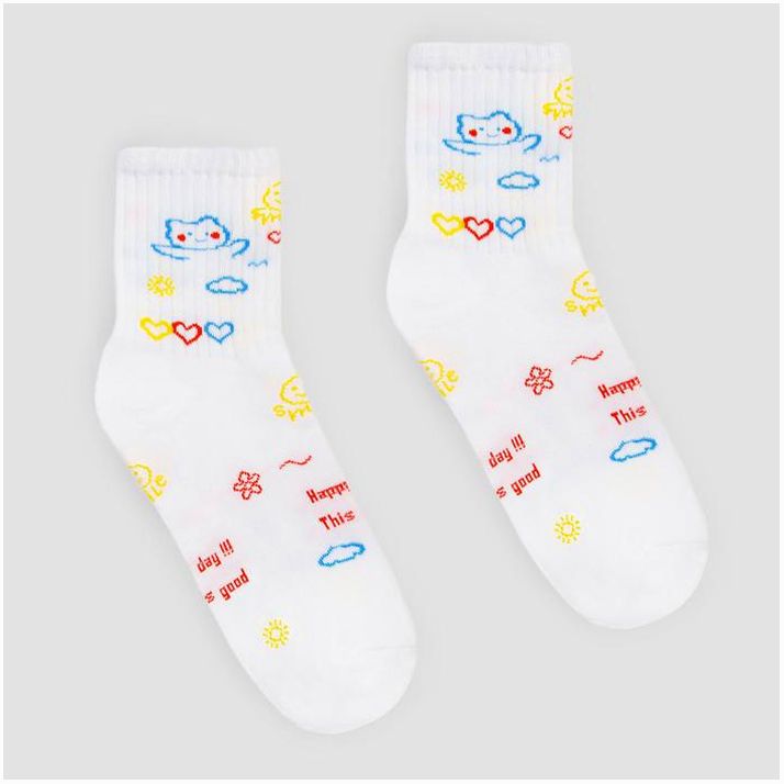 Носки женские MINAKU «Happy day», цвет белый, размер 36-37 (23 см) артикул анонс 7313577