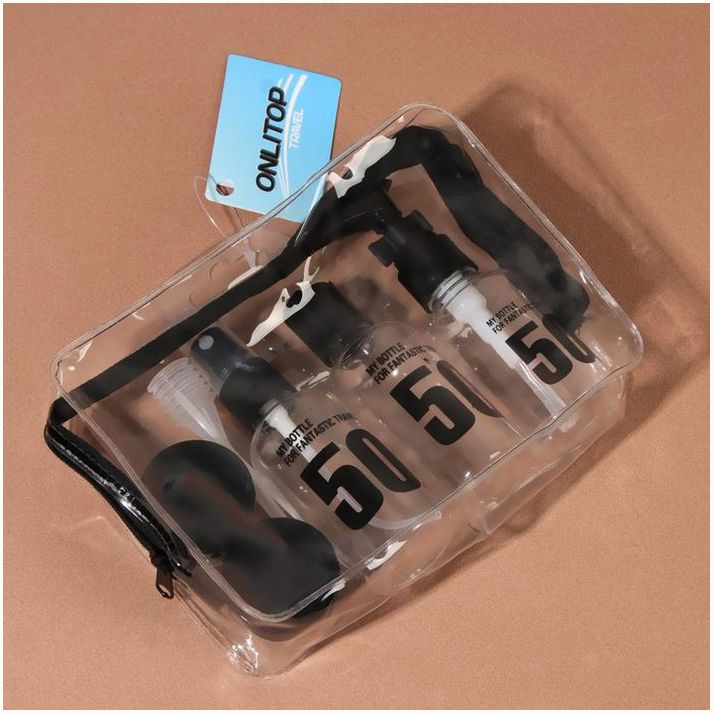 Картинка Набор для хранения, в чехле, 7 предметов, цвет прозрачный/чёрный (№3547454) от магазина Мир детей Товары для Новорожденных