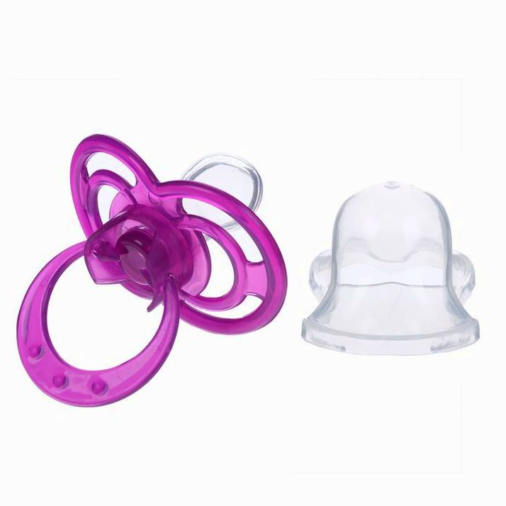 № 2589904 Соска - пустышка ортодонтическая, силикон, +6мес., «Бантик», с колпачком, фиолетовый