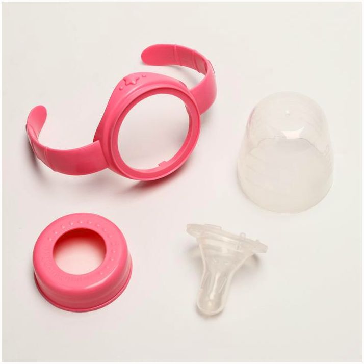 Картинка Бутылочка для кормления «Доченька», классическое горло, 250 мл., от 0 мес., с ручками, цвет розовый (№2969808) от магазина Мир детей Товары для Новорожденных