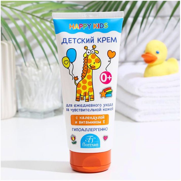Картинка Крем детский, гипоаллергенный Floresan "с Экстрактом  календулы и витамином Е " 200мл (№6883735) от магазина Мир детей Товары для Новорожденных