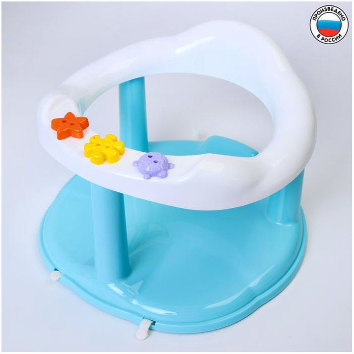 Стульчик для купания на присосках, цвет бирюзовый артикул анонс 1876843