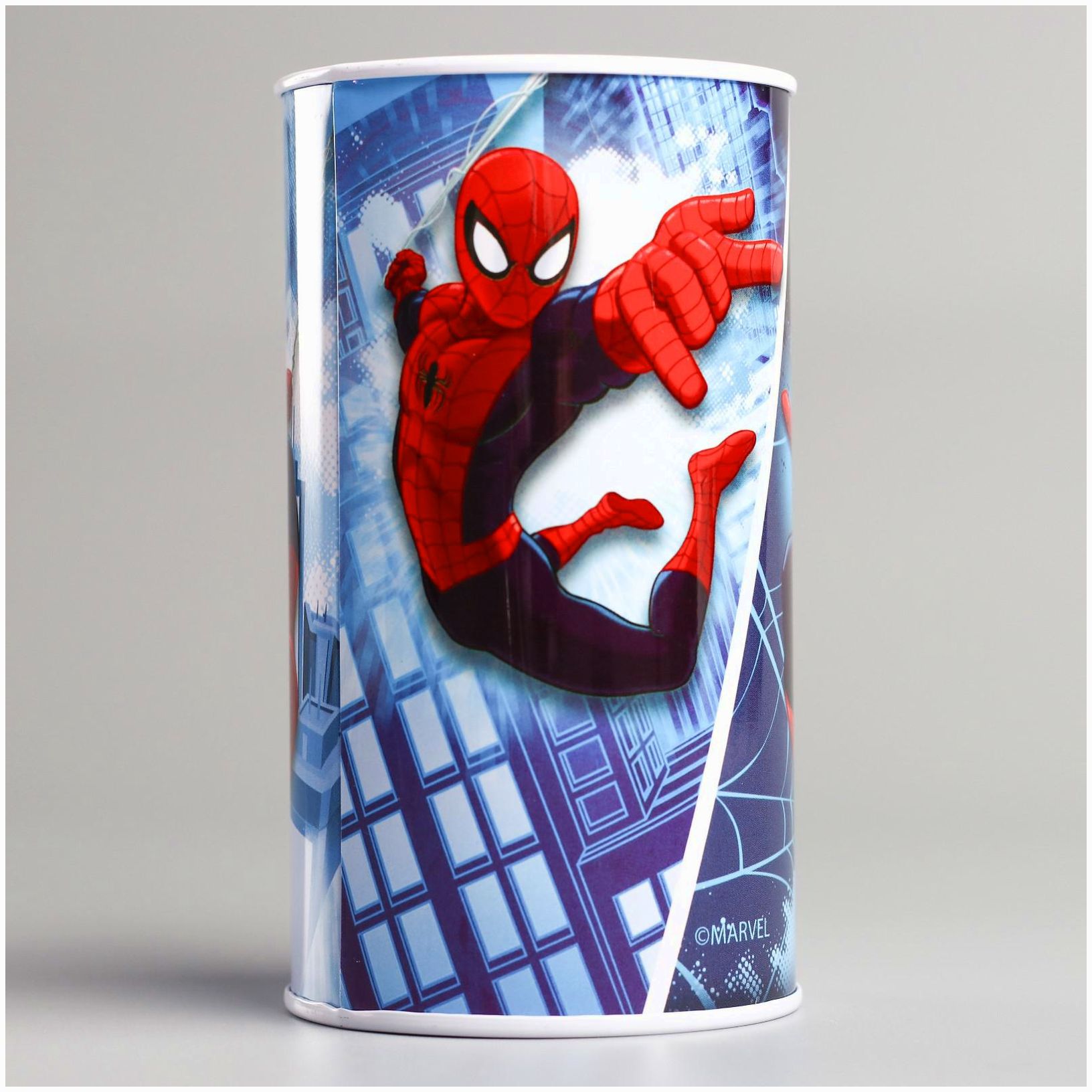Картинка Копилка металлическая, 6,5 см х 6,5 см х 12 см "Самый крутой", Человек-паук (№1866962) от магазина Мир детей Товары для Новорожденных