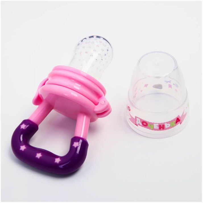 № 1594089 Ниблер «Доченька», с силиконовой сеточкой, цвет розовый