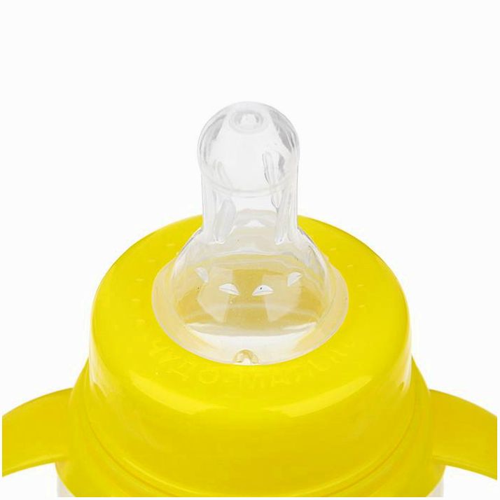Картинка Бутылочка «Радость» , с ручками, 250 мл, от 0 мес., цвет жёлтый (№2969815) от магазина Мир детей Товары для Новорожденных