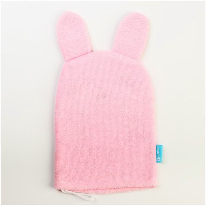 № 3612500 Мочалка детская для купания «Зайка», варежка, из махры