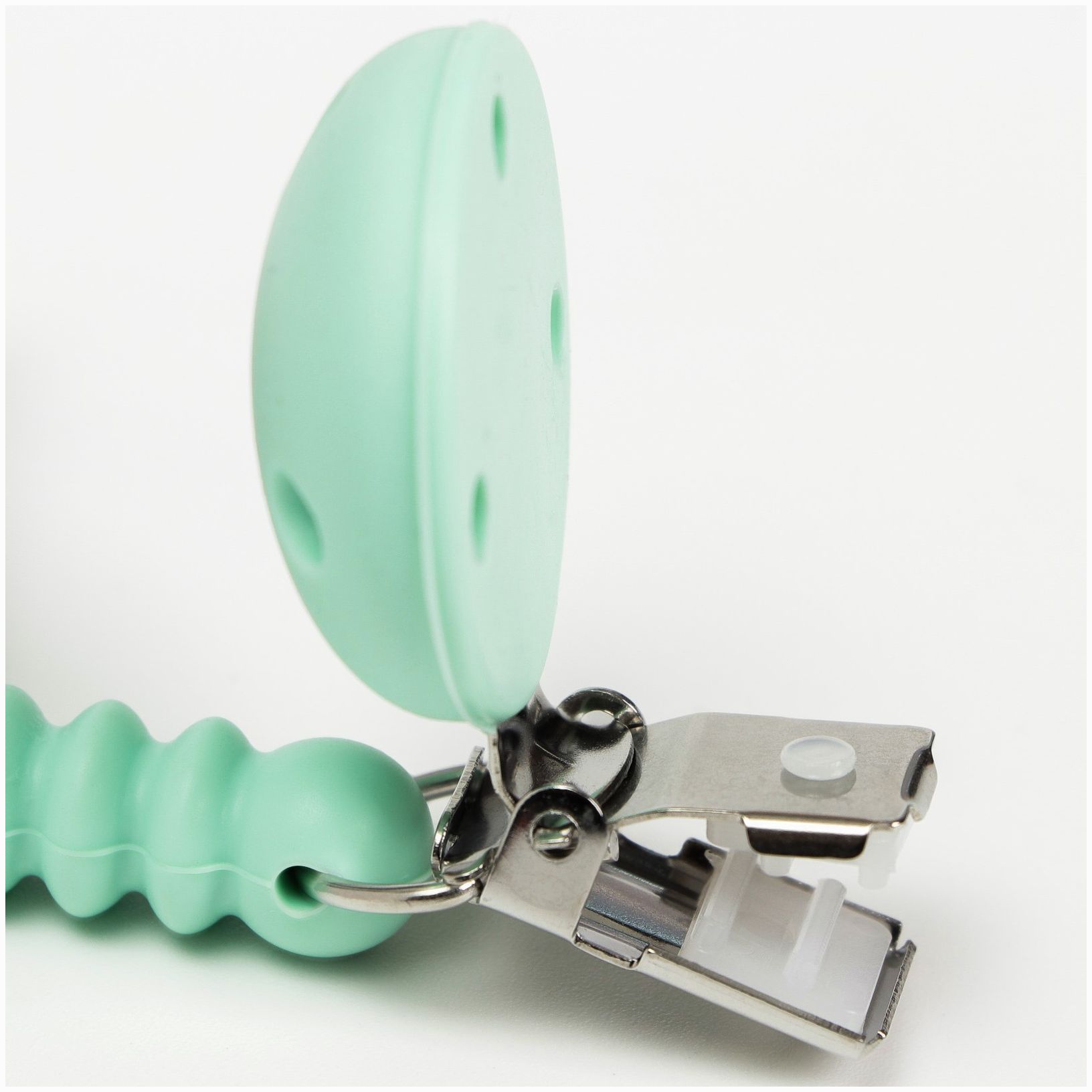 Картинка Держатель для соски - пустышки «Кольца», силиконовый, цвет зеленый (№6977554) от магазина Мир детей Товары для Новорожденных