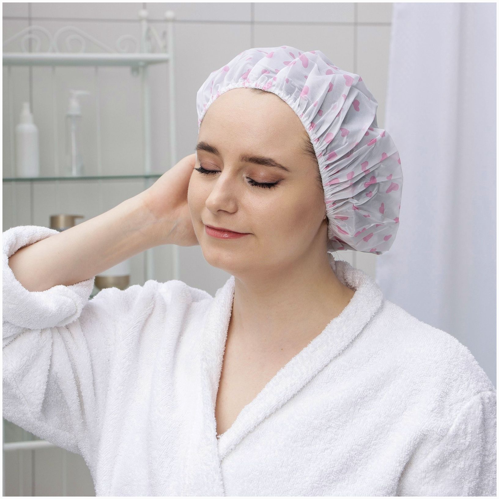 Шапочка для душа Доляна «Весна», цвет МИКС артикул анонс 578062