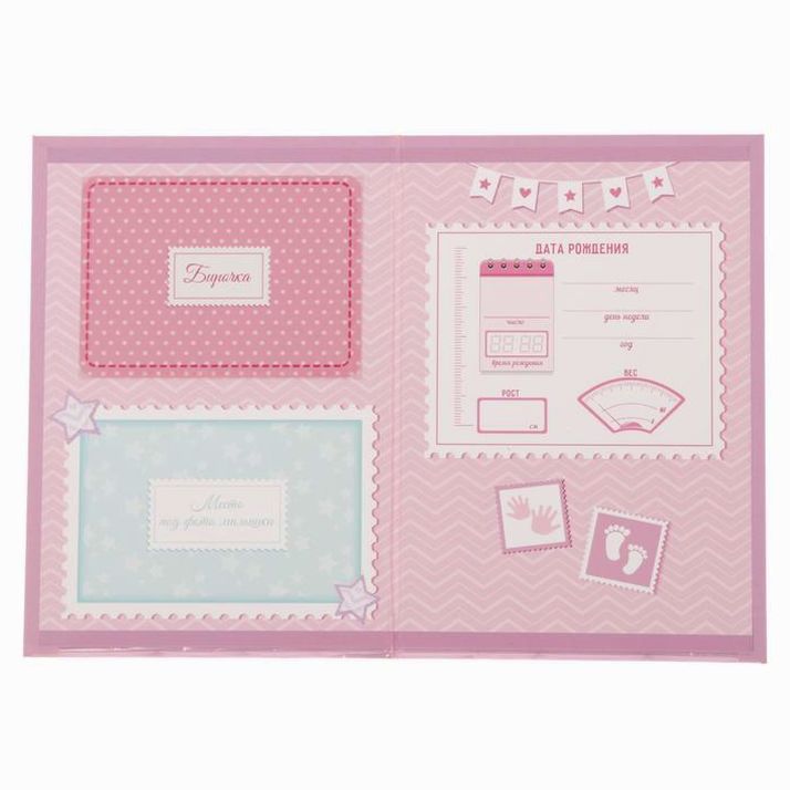 № 1717600 Папка для свидетельства о рождении девочки «Мои первые документы», под новый формат, А5
