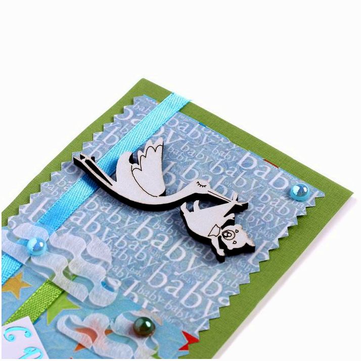 Картинка Конверт для денег "С Рождением Ребёнка!" ручная работа, аист (№4972607) от магазина Мир детей Товары для Новорожденных