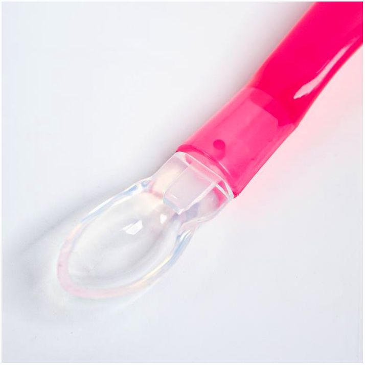 № 2300112 Ложка детская для кормления силиконовая, от 5 мес., цвет розовый