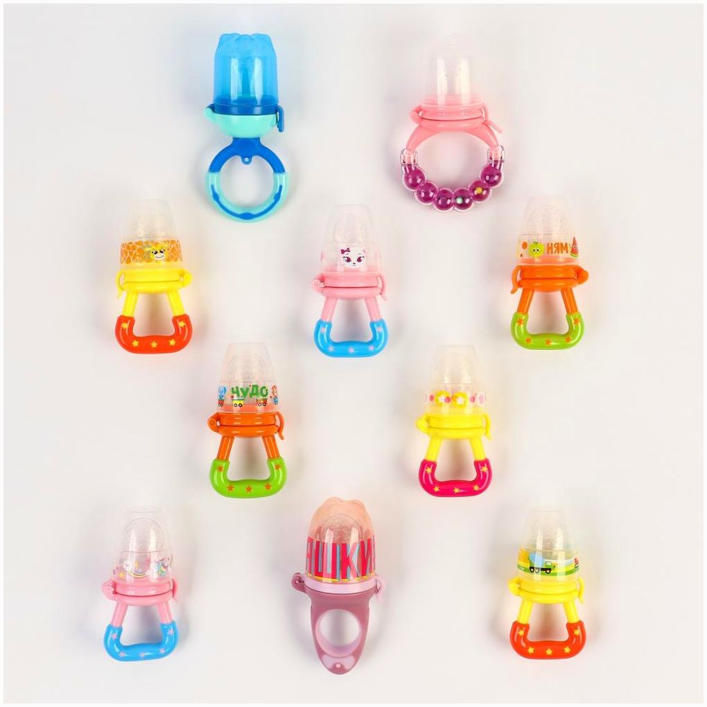 Ниблер для прикорма, с силиконовой сеточкой Крошка Я и M&B, цвет и виды МИКС артикул анонс 10346464