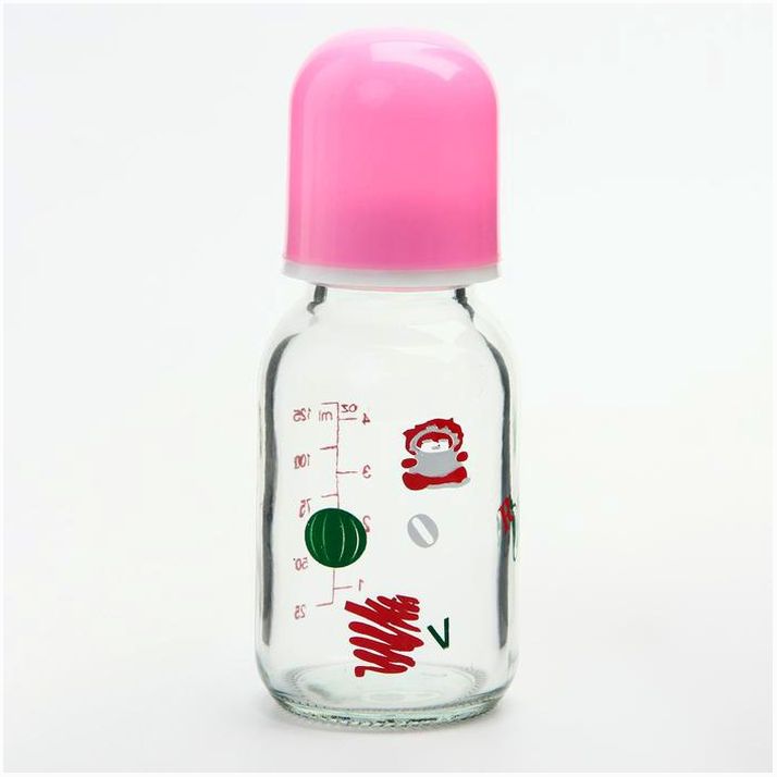 Бутылочка для кормления, классическое горло, 120 мл., от 0 мес., стекло, цвет МИКС артикул анонс 3973823