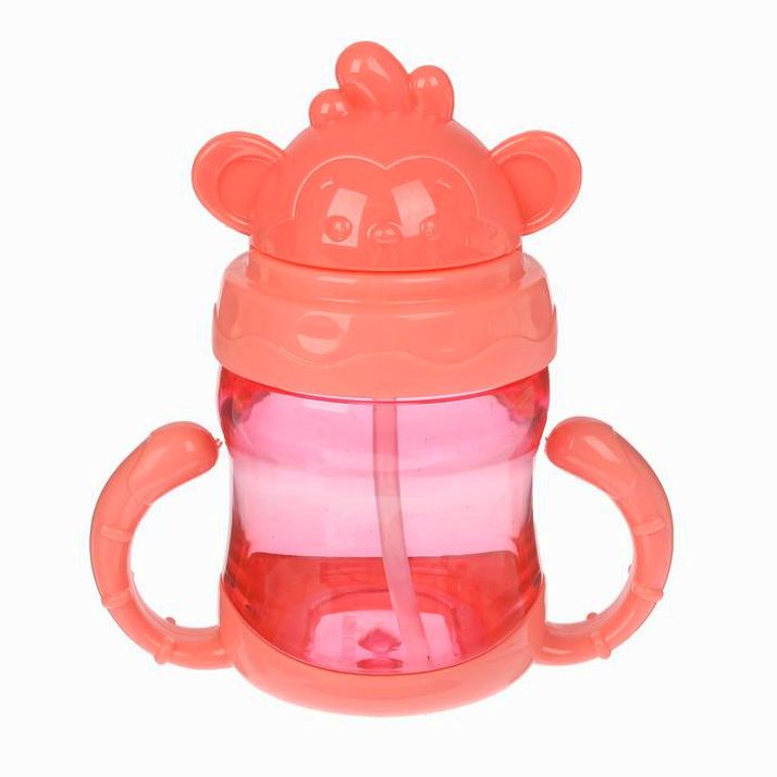 Картинка Поильник с трубочкой, 240 мл, с ручками, цвета МИКС (№2793129) от магазина Мир детей Товары для Новорожденных