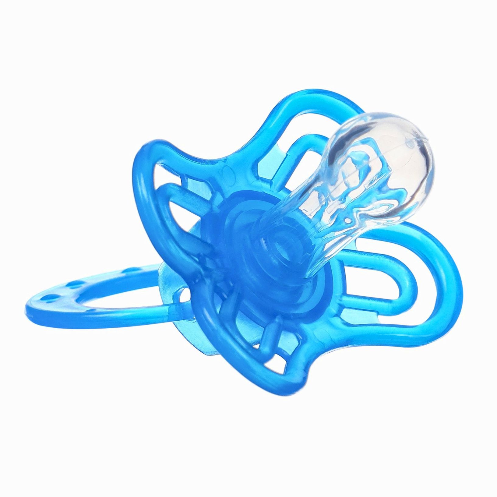 Картинка Набор Соска - пустышка с держателем, SL, КЛ +6 мес., с колпачком «Бабочка», голубой (№9844075) от магазина Мир детей Товары для Новорожденных