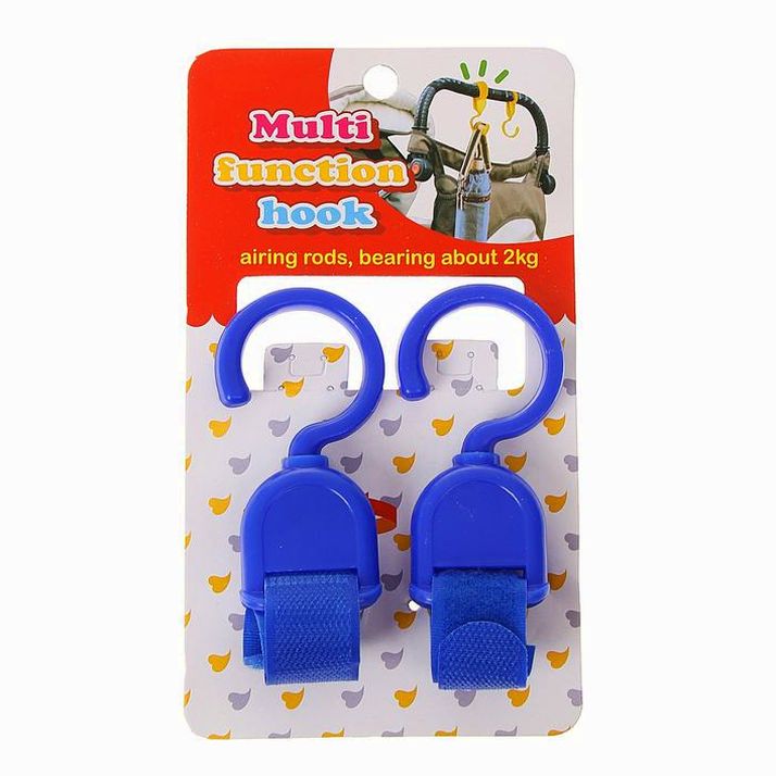 Картинка Крючок для сумок на коляску (на липучке), набор 2 шт., цвета МИКС (№833869) от магазина Мир детей Товары для Новорожденных