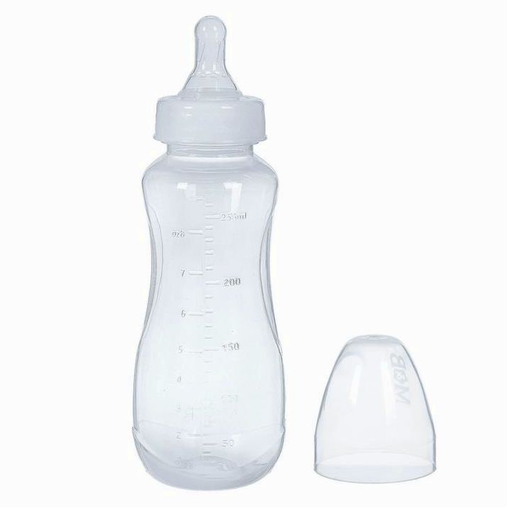 № 2969738 Бутылочка для кормления, классическое горло, приталенная, 250 мл., от 3 мес., цвет белый