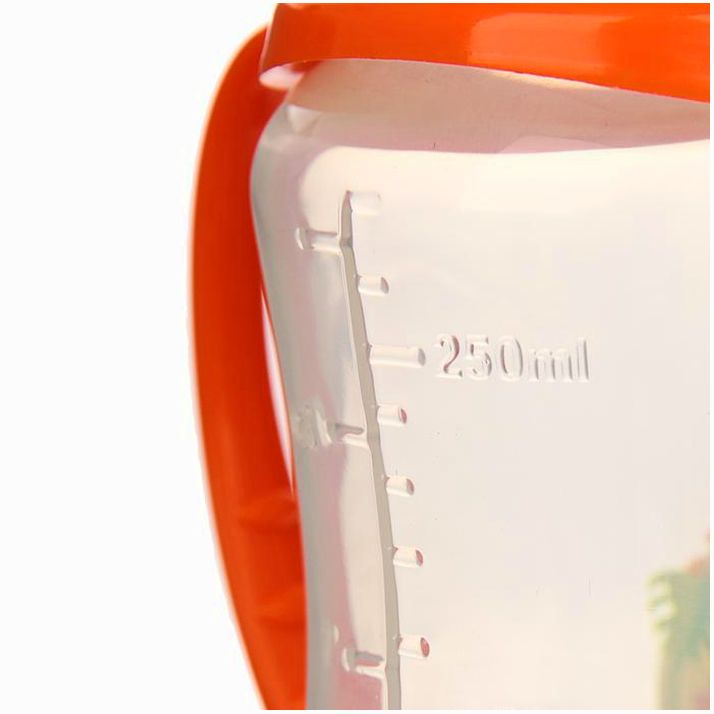 Картинка Бутылочка «Зоопарк» , с ручками, 250 мл, от 0 мес., цвет оранжевый (№2969823) от магазина Мир детей Товары для Новорожденных