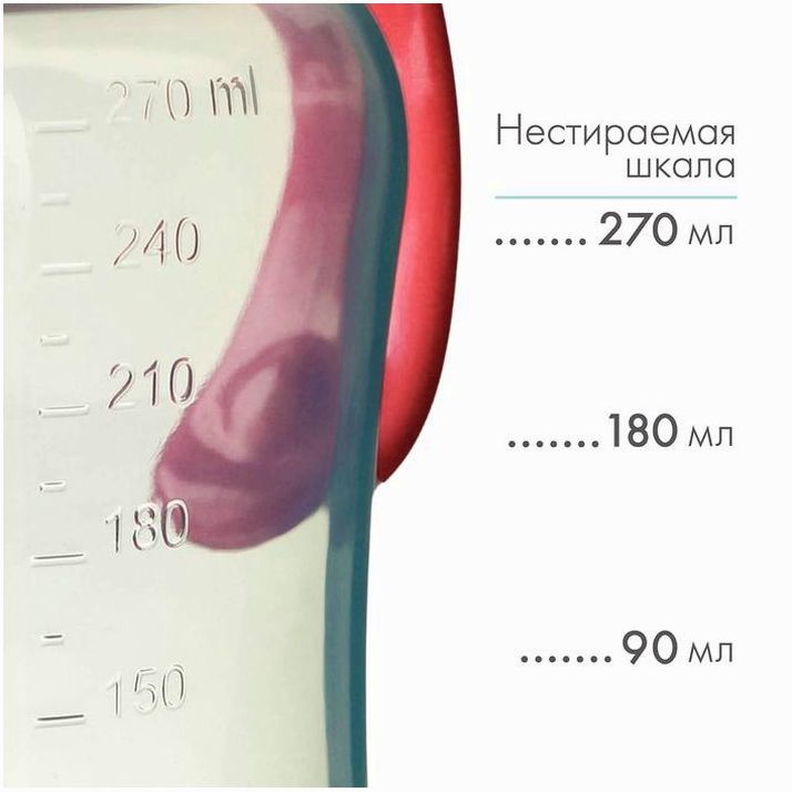Картинка Поильник - непроливайка с силиконовым носиком, 270 мл, бирюзовый/розовый (№9269312) от магазина Мир детей Товары для Новорожденных