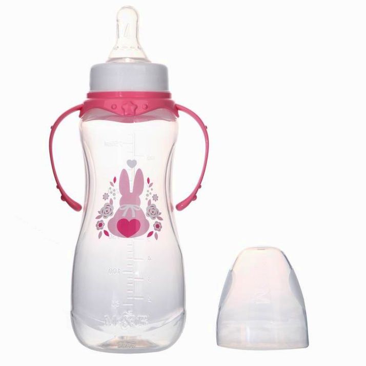 № 2969845 Бутылочка «Моя зая» , с ручками, 250 мл, от 0 мес., цвет розовый