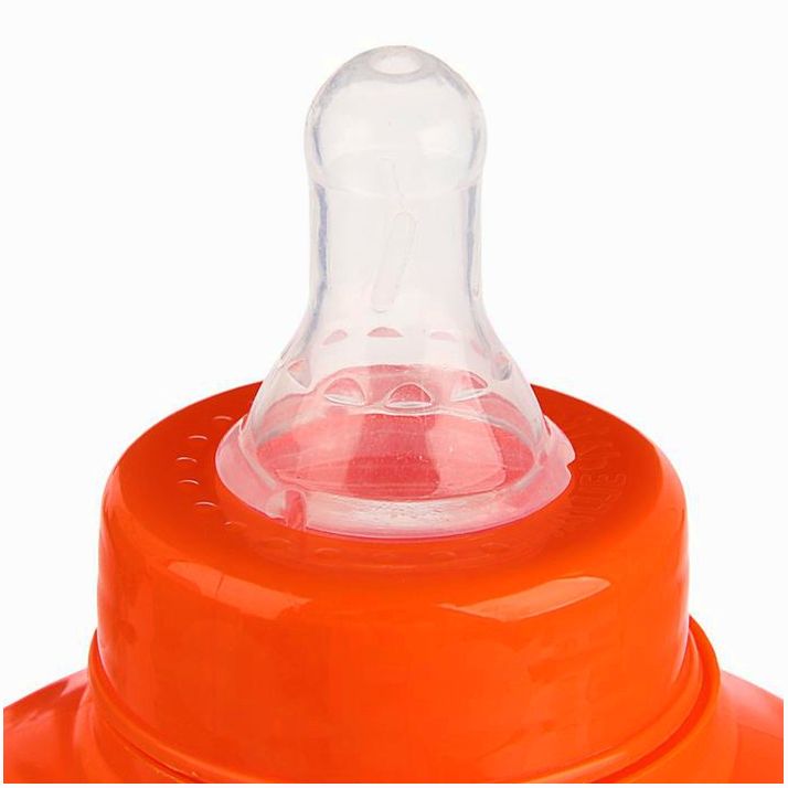 Картинка Бутылочка «Львёнок Лео», клас горло, , с ручками, 250 мл, от 0 мес, цвет оранжевый (№2969829) от магазина Мир детей Товары для Новорожденных