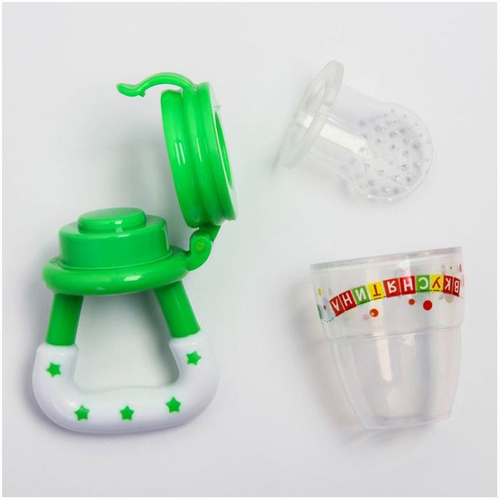 Картинка Ниблер «Вкуснятина» с силиконовой сеточкой, цвет зелёный (№1594087) от магазина Мир детей Товары для Новорожденных