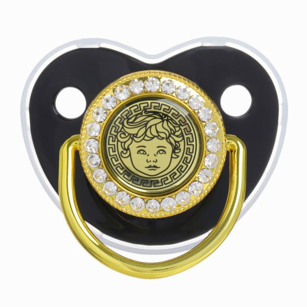 Картинка Набор: пустышка ортодонтическая с держателем «Наш Ангел», , от 6 мес,золотаяя, стразы (№10092774) от магазина Мир детей Товары для Новорожденных