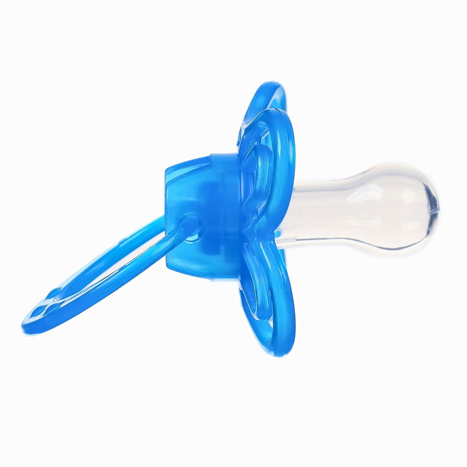 Картинка Набор Соска - пустышка с держателем, SL, КЛ +6 мес., с колпачком «Бабочка», голубой (№9844075) от магазина Мир детей Товары для Новорожденных