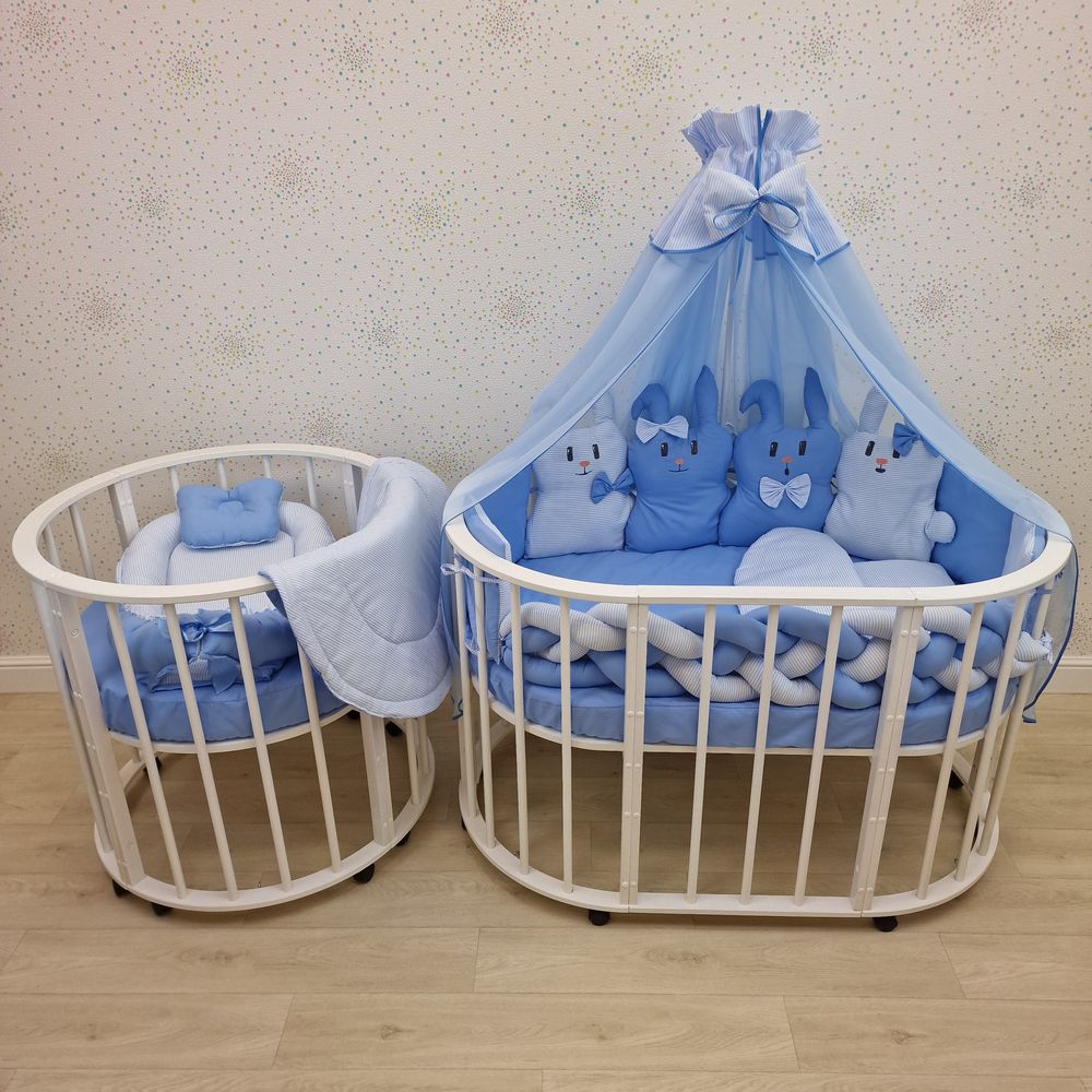 № 1182-О-1 КПБ 19 пр (балдахин + борт + пододеяльник + 2 одеяла + наволочка + 2 подуш + 2 прост + гнездо (бязь)